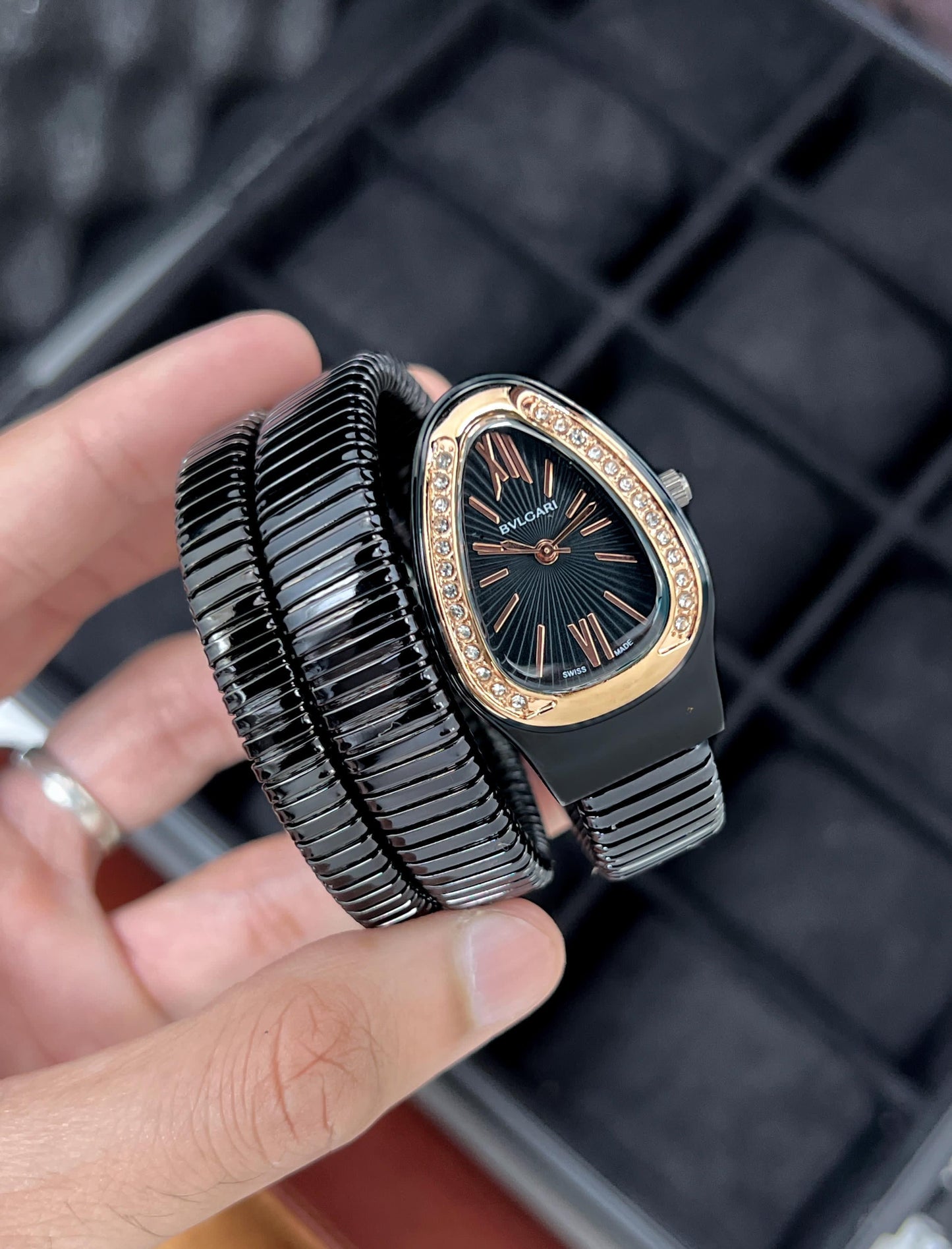 Bvlgari Serpenti Tubogas – Black & Gold | Women's Luxury Watch