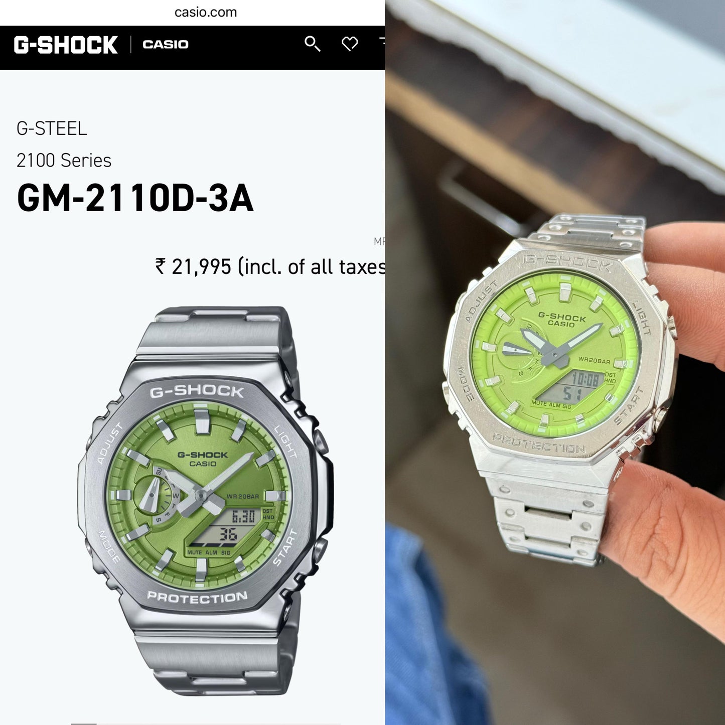 G-Shock GM 2110D With Metal Body And Strap